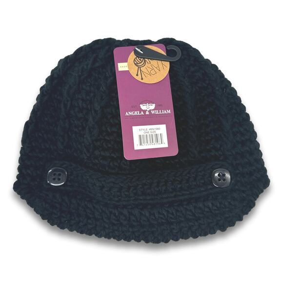 Women's Thick Knitted Beanie With Buttons Fashion Skull Cap Fall Winter Hat - Picture 6 of 8